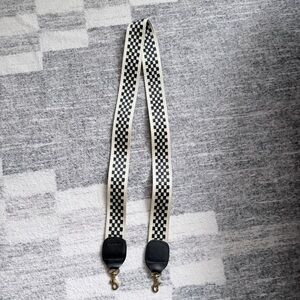 Clare V Checkered Black and White Crossbody Strap